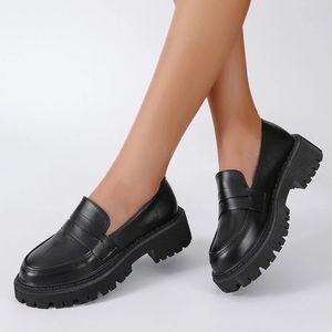 Black Chunky Loafers